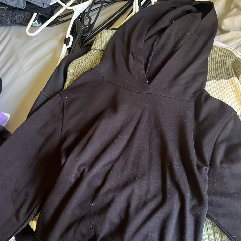 Cropped black hoodie